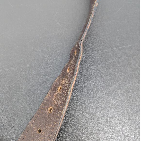 Carhartt Brown Leather Belt Size 44 Distressed Workwear Made in Guatemala - Picture 8 of 8